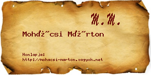 Mohácsi Márton névjegykártya