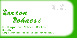 marton mohacsi business card
