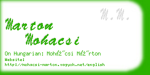 marton mohacsi business card